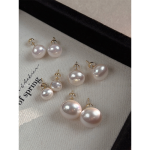 Pearl Ear Studs Womens Pink Matte round Bun Shape Elegant Fashion Jewelry Luxury Sensation Pearl Earrings  out New Model