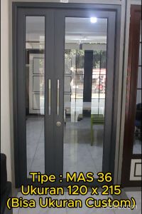 MAHOTTAMA - Pintu Kamar Mandi / Tidur Rumah Utama Aluminium 120 x 215cm Rumah 1 Set Kusen Kunci Handle Engsel Bisa Custom Ukuran Geser / Sliding Door - MAS36