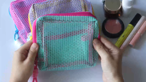 [SG Stock] Mesh Cosmetics Bag Pouch with Zip Makeup Bags Travel Organizer Storage Accessories