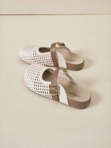 Josiny | Retro Breathable Soft Bottom Slip-On Semi Flip Flop Womens Sandals