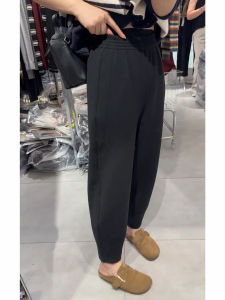 กางเกงทรงหลวมสไตล์ฮาเร็มสำหรับผู้หญิง กางเกงขายาวทรงหลวมสบายๆ ความยาวปานกลาง สไตล์ย้อนยุค สีพื้น กางเกงขายาวลำลอง