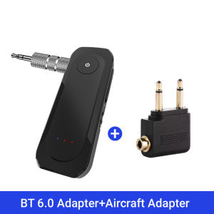 Kebidumei | KEBIDUMEI Bluetooth 6.0 Transmitter Receiver 2 in1 Wireless Audio Adapter 3.5MM AUX With Mic For Car Airplane TV PC Speaker