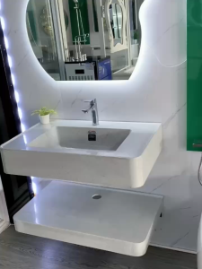 Lavabo Bo Góc Đúc Liền Khối 2 Tầng - Mới Nhất Năm 2026 - Hàng Nhập Khẩu Bảo Hành 10 Năm