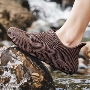 KANHAI | Mens Summer Outdoor Slip Resistant Anti Odor Soft Bottom Elevating Sandals Water Shoes