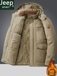 แจ็คเก็ตผ้าฝ้ายหนาแบบมีขนสำหรับผู้ชาย ฤดูหนาว กันหนาว อบอุ่น เสื้อคลุมกันหนาว ทรงหลวม แจ็คเก็ตผ้าฝ้ายแบบหนาสำหรับผู้ชาย