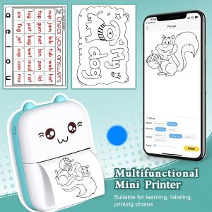 Cute Portable Thermal Mini Printer for Photos Labels Memos Mistake Printing USB Charging Best Gift Choice for Christmas