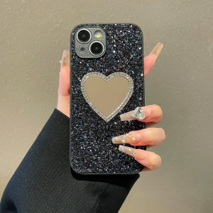 Luxurious shiny Mirror diamond rhinestone Glitter for iphone 17 16 15 14 13 12 11 Pro Max Plus 17Air 16E Cover Protective Shell