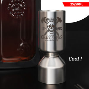 Cool Skull Measuring Cup 25/50ml Stainless Steel Jigger Cocktail Shot Drink Spirit Measure Cup Mixed Beaker Liquid Measuring Cup
