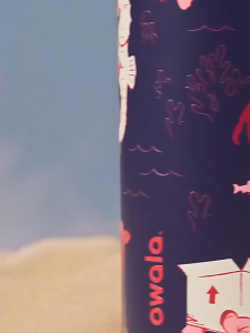 Owala FreeSip Cute Underwater Crab Limited Edition Tumbler 24/32oz Soft Pastel Ocean Print Insulated Hydration Bottle For Kids Students Family Outing