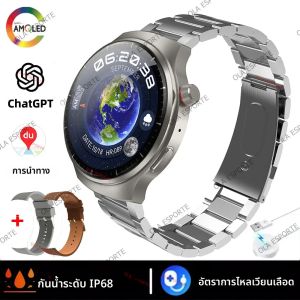 ผู้ชายดูสมาร์ท HD หน้าจอ AMOLED อัตราการเต้นหัวใจการตรวจสอบการนอนหลับบลูทูธโทร S Mart W Atch ฟิตเนส Pedometer กีฬานาฬิกา AI เสียง