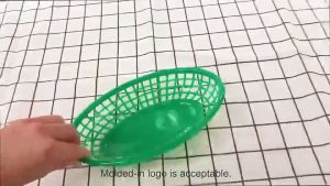 12PCS Food Tray Basket Fries Burgers Fry Serving Tray Oval Plastic Fast Food Restaurant Baskets For Fruit