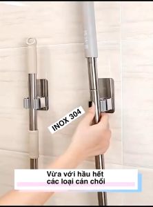 Móc Treo Kẹp chổi INOX 304 Kẹp cây lau nhà dán tường siêu chắc và chịu lực tiện ích gia đình
