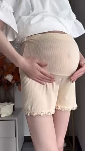 Ice Cool Safety Underpants Ice Silk Seamless Maternity Panty Safety Pants for Maternity Summer High Waist Belly Breathable Legging for Pregnant Women Pregnancy