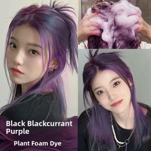 Natural Plant-Based Blackcurrant Purple Foam Hair Dye Home Application Trend Color No-P Bleach Easy-To-Use Hair Coloring