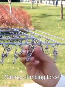 60 Clip Stainless Steel Clothes Hanger Windproof Heavy Duty Socks Panties Large Capacity Drying Rack