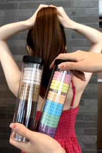 Chun buộc Tóc dây trơn Nhiều Màu Sắc Dây Buộc Tóc Trơn Kèm Ông Đựng Trong Suốt