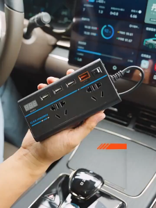 New เครื่องแปลงไฟรถยนต์ 200W เครื่องแปลงไฟรถยนต์แปลงไฟรถยนต์เป็นไฟบ้าน 12V/24V ถึง 220V รถยนต์/รถบรรทุก