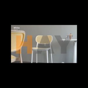 Rattan Chair With PP Plastic Dining Chair Kerusi Makan Nordic Chair Study/Office/ Chair Kerusi Belajar Balcony Chair Outdoor Kerusi Cafe Chair