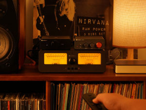 Fosi Audio LC30 Amplifier Speaker Switcher 2-in-2 Out Dual Analog VU Meter Audio Switcher Box with DB Panel Display with Remote