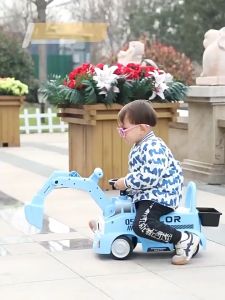 Kids Ride On Excavator Children Digging Machine Push Car Digger Pretend Play Toys Kanak-Kanak Ekskavator Kereta Mainan