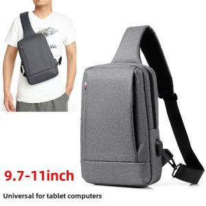 Aumantu Tablet Computer Chest Bag Oxford Spinning Material Street Trendy Style Single Root Shoulder Strap Zipper Closure