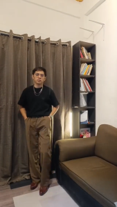 Mannered Wide Leg Pants for Men Korean Style Straight Cut Loose Trousers