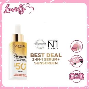 Loreal paris UV Serum Sunscreen SPF 50+ PA++++- UV Defender sun-Repair Inviseble Serum
