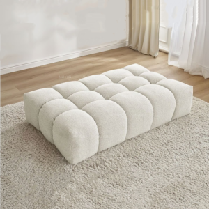 French Style Creamy Cloud Fabric Bench Bedroom Sofa Footrest Slipper Chair Hat Room Try-On Bench Modern Tech Sensation Home Furniture