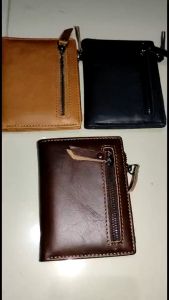 Dompet Uang Lipat Pria Wanita Bahan Kulit Asli Ada Zipper Tempat Koin Muat Uang Cash Banyak 6046
