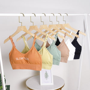 ZEEMIN Summer letter beauty back chest wrap tube top sports base anti-light girl sling vest big chest small underwear women