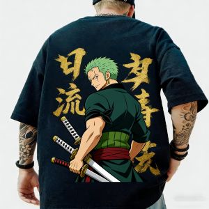 Bandai | "One Piece" Japanese Anime Mens Printed T-shirts Millennium Summer Leisure with Short Sleeves Leisure Boy Childrens T-shirt