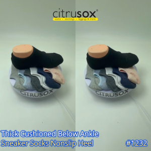 CITRUSOX Non-slip Heel Thick Cushioned Below Ankle Sneaker Socks (22-25 cm EU 36-40) #1232 #no-show