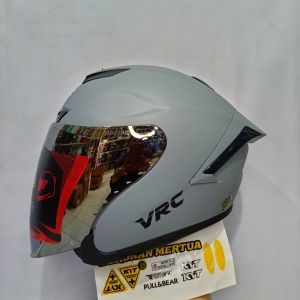 HELM VRC RACER X PAKET GANTENG DARK GREY DOF GRATIS STIKER