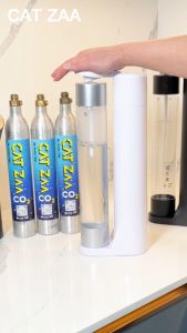 เครื่องทำน้ำโซดา CatZaa สีขาว 100% ไม่ต้องใช้ไฟฟ้า ใช่ง่ายเพียง กดได้เองแล้ว ทำน้ำโซดาได้ง่ายๆ