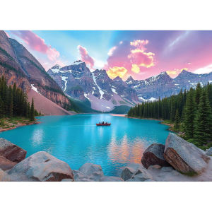 500/1000/1200/2000Pieces Jigsaw Puzzle for Adults Scenic Rocky Mountains Lake Landscape Challenging Art Puzzle for Gifts