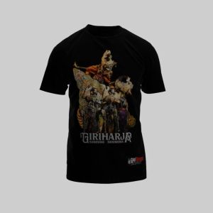 Kaos Wayang Golek Bima Gatotkaca Anterja Jakatawang Warna Hitam dan Putih Tangan Pendek