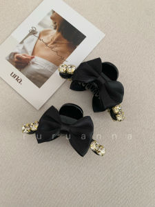 Sweet Black Butterfly Knot Hair Clip Elf Ear Side Bangs Small Size One Pair Princess Head Fairy Tale Style Hair Accessories