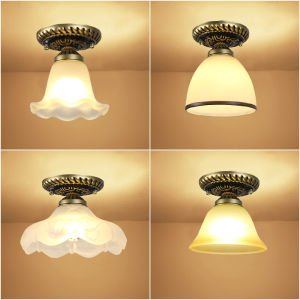 Single-Head Ceiling Lamp Hall Hole Lamp European Style Small Light Aisle Light Balcony Entrance Decoration Simple Home American Style Retro