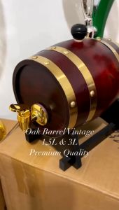 3L Tong Wine Oak Barrel Tong Penyimpanan Anggur Retro