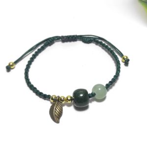 [Chi Chi] Vòng Tay Lắc Tay Handmade Mix Hạt Đá Đa Sắc Và Charm Chiếc Lá - MS087