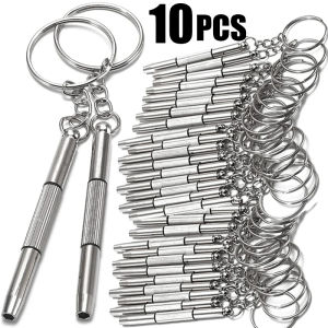 3-IN-1 Steel Glasses Screwdriver Eyeglass Screwdriver Watch Repair Kit with Keychain Portable Hand Tools Precision Screwdriver Tools