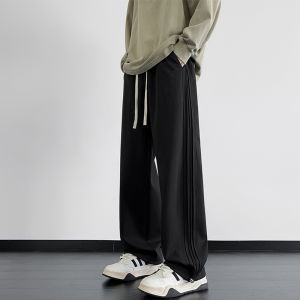 กางเกงลำลองชาย 2 ชิ้น 1 กางเกง 2 ฤดู ทรงหลวม ขาตรง กางเกงขายาวสไตล์อเมริกัน แฟชั่นสตรีท สำหรับเยาวชน