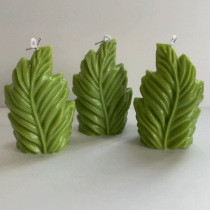 Leafy Luminary Candle | Decorative Leaf Candle | Aesthetic Scented Candle | Nature Inspired Gift | Minimalist Home Decor | Souvenir Candle | Botanical Candle | Green Leaf Candle | Wax Art Candle | Unique Gift Idea