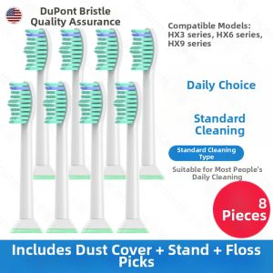 Philips Electric Toothbrush Head Replacement Compatible HX5171 HX5161 6730 3541 G2 C1 Dental Care PP Material Medium Bristles