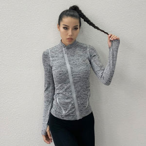 Womens Slim Fit Outdoor Running Jacket Sportswear Casual Fitness Yoga Clothes Zipper Shirt Autumn Winter Clearance Sale