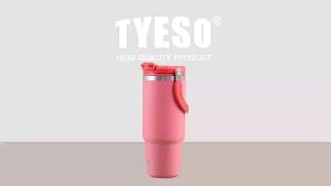 TYESO | Tyeso 900ML Travel Mug Vacuum Cup Stainless Steel Coffee Cup Double-layer Insulated Cup Tumbler Thermo Water Cup With Eye Sticke