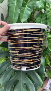 [MỚI] Chậu nhựa trắng dán hoa văn hiện đại (hàng VN) nhựa cứng 4 khóe thoát nước hông ! Nhiều kích cỡ !
