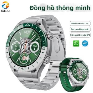 Đồng Hồ Thông Minh Quân Sự 1.53 Inch HD Thiết Bị Theo Dõi Thể Dục Theo Dõi Nhịp Tim Và Giấc Ngủ 24/7 Chống Nước Dành Cho Android Và iOS Đồng Hồ Thông Minh Nam Với Chức Năng Gọi Điện