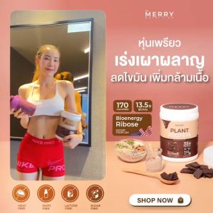 Merry Plant Protein โปรตีนพืช 5 ชนิด : โปรตีนสูง 35 กรัม ขนาด 2.3lb. / 1050g. [ 20 Servings / กระปุก ]