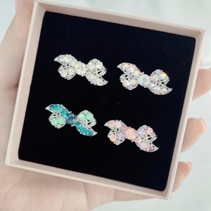 SO SEOUL Graceful Lifelong Ribbon Bow Austrian Crystal Mini Baby Brooch Keronsang Pin